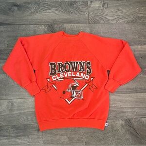 Vintage Logo 7 NFL Football Cleveland Browns Adult Medium Sweatshirt